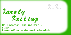 karoly kailing business card